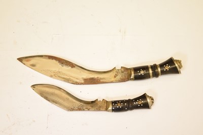 Lot 301 - Nepalese kukri of traditional form and three smaller kukris