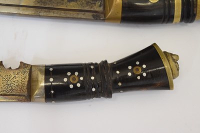 Lot 301 - Nepalese kukri of traditional form and three smaller kukris