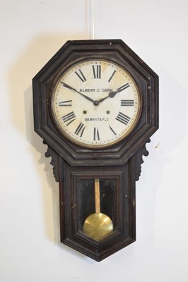 Lot 341 - American wall clock, Ansonia, retailed by Albert Dark Barnstaple