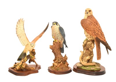 Lot 181 - Three resin models of falcons