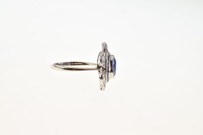 Lot 8 - Sapphire, calibre synthetic sapphire and rose diamond ring