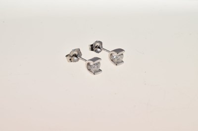 Lot 49 - Pair of single stone diamond ear studs