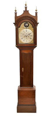 Lot 637 - George III  oak-cased 8-day brass dial longcase clock with unusual  spherical lunar calendar