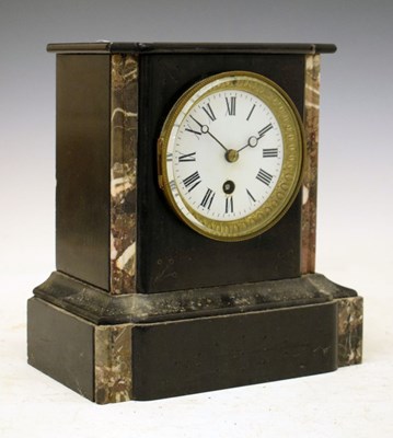 Lot 347 - Small French black slate mantel clock