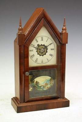 Lot 352 - American mahogany-cased steeple clock