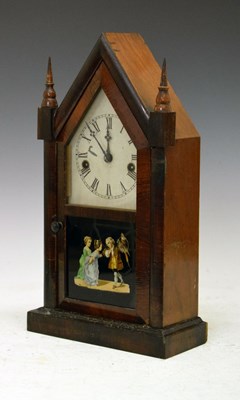 Lot 353 - American mahogany-cased steeple clock