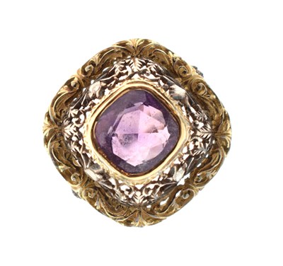 Lot 136 - Continental amethyst and rose diamond ring