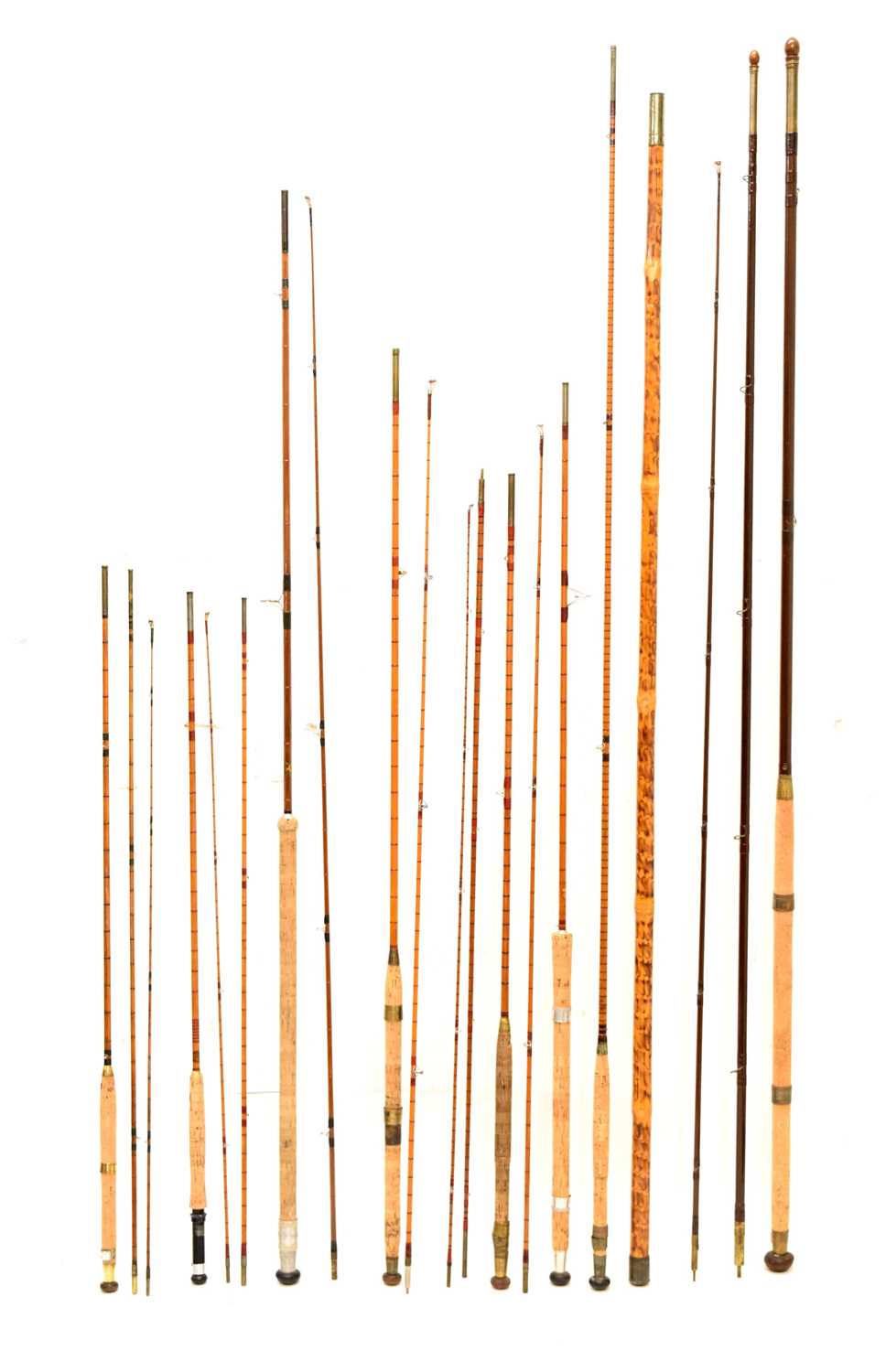 Lot 236 - Eight split cane and other fishing rods to include