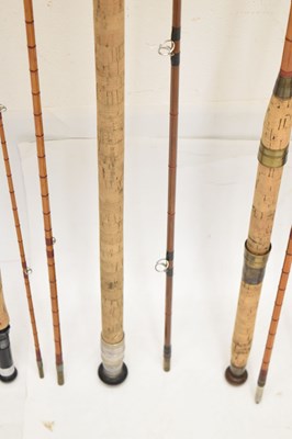 Lot 236 - Eight split cane and other fishing rods to include