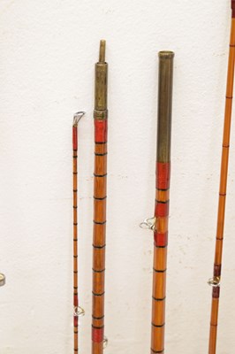 Lot 236 - Eight split cane and other fishing rods to include