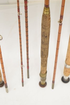 Lot 236 - Eight split cane and other fishing rods to include