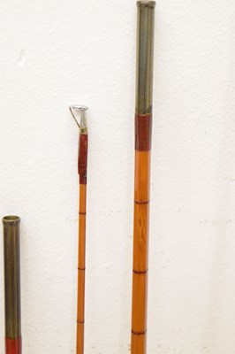 Lot 236 - Eight split cane and other fishing rods to include