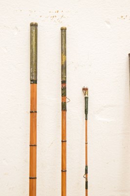 Lot 236 - Eight split cane and other fishing rods to include
