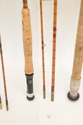 Lot 236 - Eight split cane and other fishing rods to include