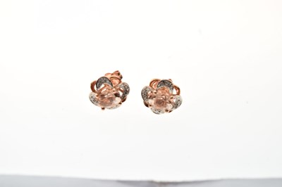 Lot 59 - 9ct rose gold, morganite and diamond set pendant
