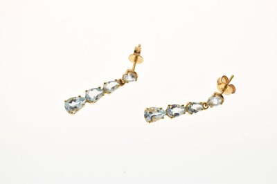 Lot 56 - 9ct gold blue topaz pendant and earring set