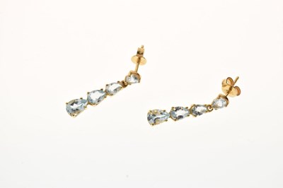 Lot 116 - 9ct gold blue topaz pendant and earring set