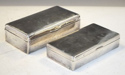 Lot 125 - Two George V silver cigarette or table top boxes