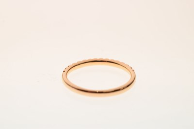 Lot 11 - 18ct rose gold diamond half hoop eternity ring