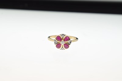 Lot 42 - 9ct gold ruby and diamond dress ring