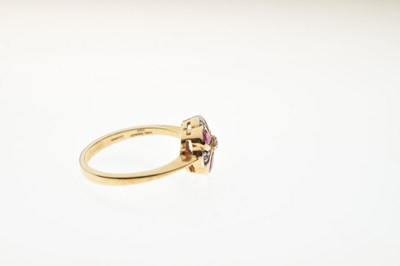 Lot 42 - 9ct gold ruby and diamond dress ring