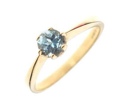 Lot 54 - 9ct gold, blue topaz single-stone ring