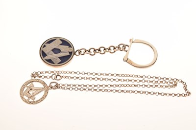 Lot 53 - Masonic silver pendant and keyring