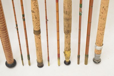 Lot 361 - Eight split cane and other fishing rods