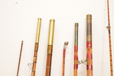 Lot 363 - Eight split cane and other fishing rods