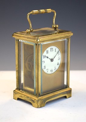 Lot 356 - Brass carriage timepiece