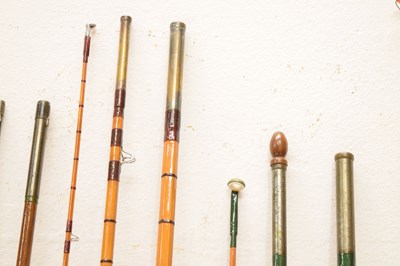Lot 369 - Eight split cane and other fishing rods