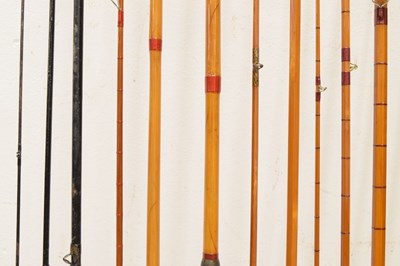 Lot 369 - Eight split cane and other fishing rods