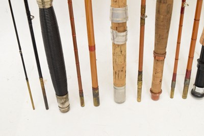 Lot 369 - Eight split cane and other fishing rods