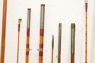 Lot 369 - Eight split cane and other fishing rods