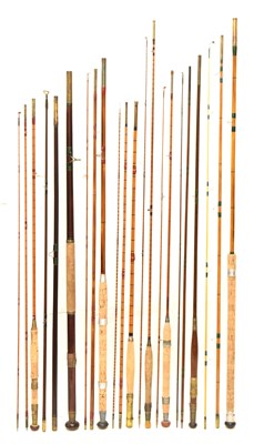 Lot 372 - Eight split cane and other fishing rods