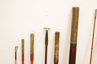 Lot 372 - Eight split cane and other fishing rods