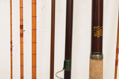 Lot 372 - Eight split cane and other fishing rods