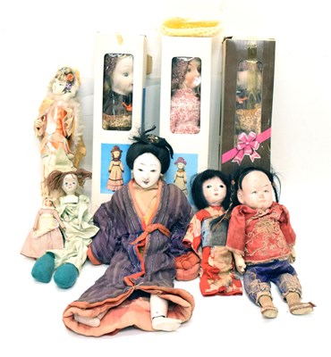 Lot 406 - Collection of composition head Asian-style dolls