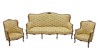 Lot 720 - 20th Century French three-piece salon suite