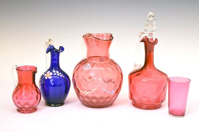 Lot 464 - Group of cranberry glass