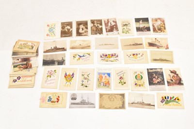 Lot 278 - Group of assorted circa First World War silk postcards and related