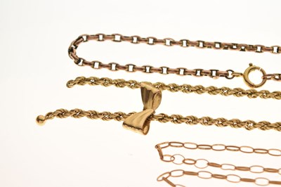 Lot 130 - Three 9ct gold chains