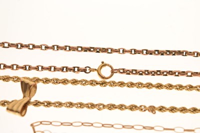 Lot 130 - Three 9ct gold chains