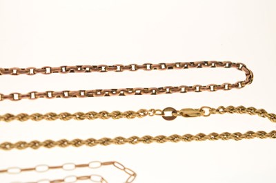 Lot 130 - Three 9ct gold chains