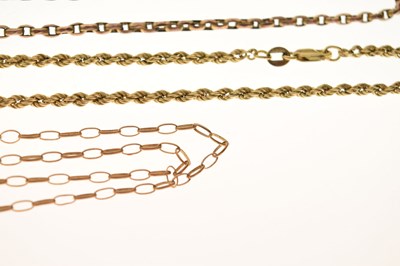 Lot 130 - Three 9ct gold chains