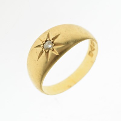 Lot 6 - 18ct gold gypsy set single stone diamond ring