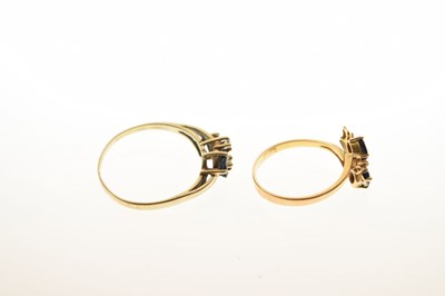Lot 40 - 9ct gold sapphire and diamond dress ring