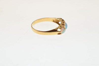 Lot 21 - 18ct gold opal and diamond ring