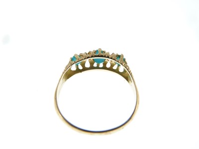 Lot 64 - 18ct turquoise and diamond-set ring and two others