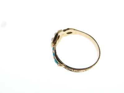 Lot 64 - 18ct turquoise and diamond-set ring and two others